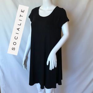 Soft Black Dress with Criss-Cross Back